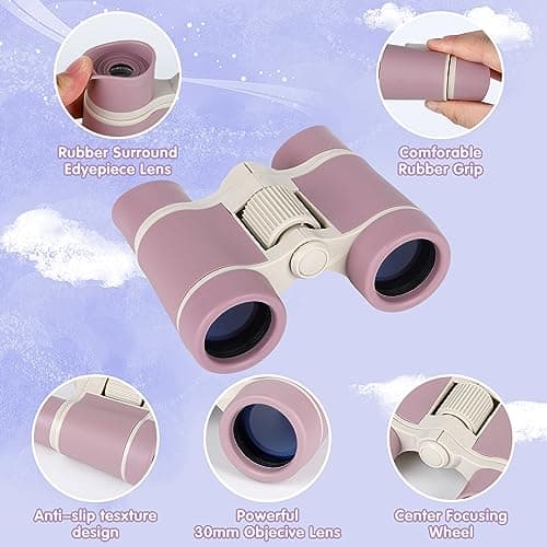 Kids Binoculars - Observer's Binoculars for Outdoor Sports, Bird Watching & Hiking - Purple — view 3