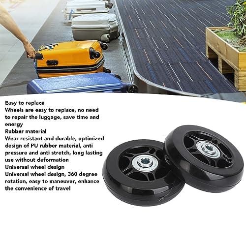 Nurnesy Pack of 2 Luggage Suitcase Replacement Wheels Universal Rubber Castors Wheels Bearing Repair Kits with Installation Tool, Default, 70 x 19 cm / 27,6 x 7,5 Zoll — view 4