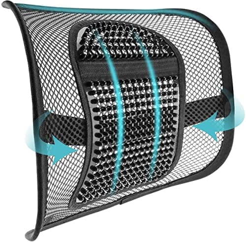 MantraRaj Mesh Back Support | Mesh Lumbar Support Cushion Air Flow Chair Back Support With Elastic Strap Back Rest for Travel Home School Car Office Chair Car Seat Back Pain Relief