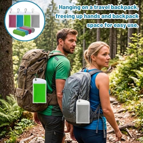 SrgPui 4 Pack Cooling Towels, 30 x 100 cm Cool Towel for Adults, Instant Cooling Towels for Hot Weather and Outdoor Activities, Reusable Neck Cooling Towel with Carrying Pouch — view 6