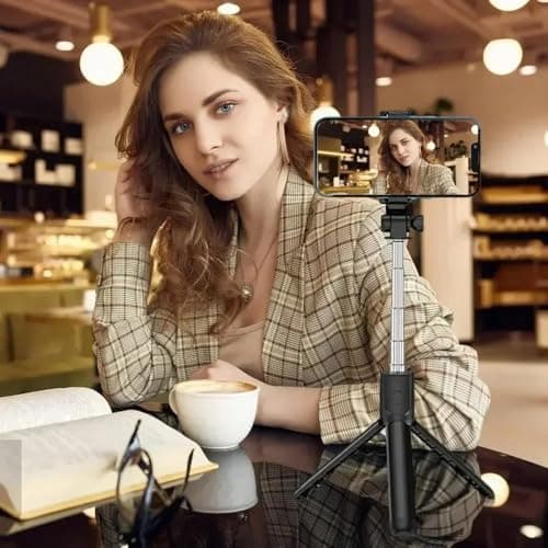 XIHAMA Selfie Stick Tripod,3 in 1 Extendable Selfie Stick with Wireless Remote,Portable Phone Tripod Compatible with iPhone 16 15 14/Galaxy/Huawei/LG(White) — view 2