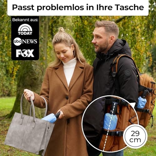 TUMELLA Strongest Windproof Travel Umbrella (Compact, 100MPH Wind-Tested), Light, Portable, One-Handed Use, Automatic Folding Rain Umbrella, Durable, Premium Grip, Fits Car & Backpack — view 2