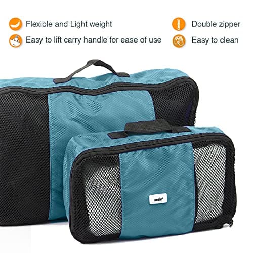 ANSIO Packing Cubes for Suitcase, 6-Piece Travel Luggage Organiser Set,Teal — view 4