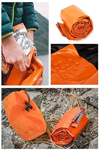 HONYAO Survival Sleeping Bag, Emergency Bivvy Bag Emergency Rescue Blanket Reusable for Outdoor Camping, Hiking - 1 pack — view 2