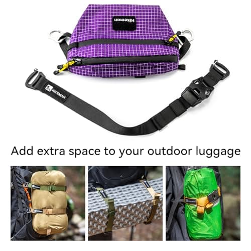 HIKEMAN Tactical Rush Tier System - Adjustable Molle Backpack Straps,Fastening Straps with Buckle Clips,Outdoor Compression Bundling Straps,Expansion Module Accessory Luggage Strap(Khaki) — view 6