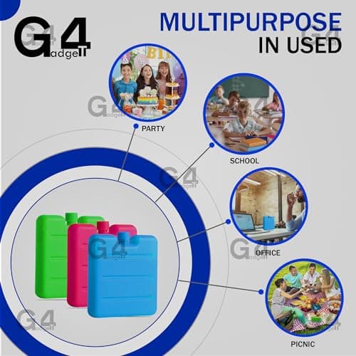G4GADGET 12 Pack 8cm Freezer Blocks – Reusable Ice Packs for Lunch Boxes, Cooler Bags, Camping, Picnic, Travel & Outdoor Activities – Long-Lasting, Compact & Portable Cooling Solution — view 6