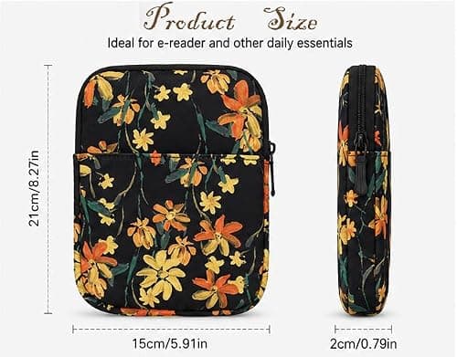 Universal 6-7" E-Reader Sleeve Bag for K-e Paperwhite Kobo Black Orchid — view 2