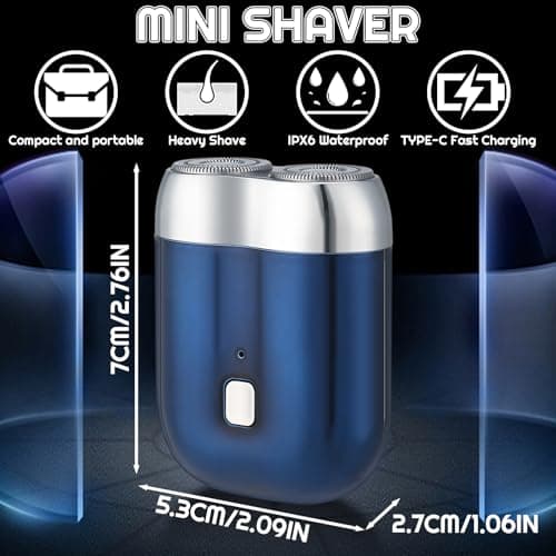 ViEinkaufen Mini Electric Shaver for Men, Double Head Shaver — view 2