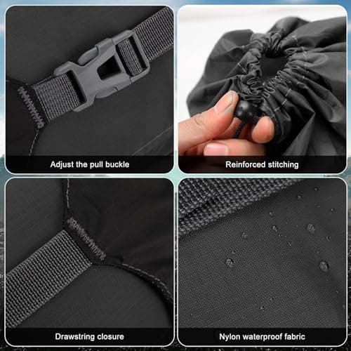 Compression Stuff Sack for Sleeping Bag,11L/18L/30L/45L Lightweight Waterproof Compact Compression Nylon Stuff Sack StorageBag,Travel Compression Bag for Camping,Backpacking,Clothe Storage (Black, XL) — view 4