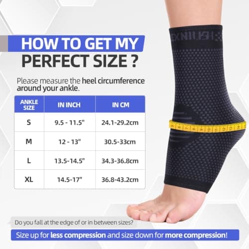 Lexniush 2 Pack Ankle Support for Sprained Ankle, Plantar Fasciitis Relief Achilles Tendonitis Support, Ankle Braces for Men & Women, Ankle Compression Socks Support for Ligament Damage, Sports — view 4
