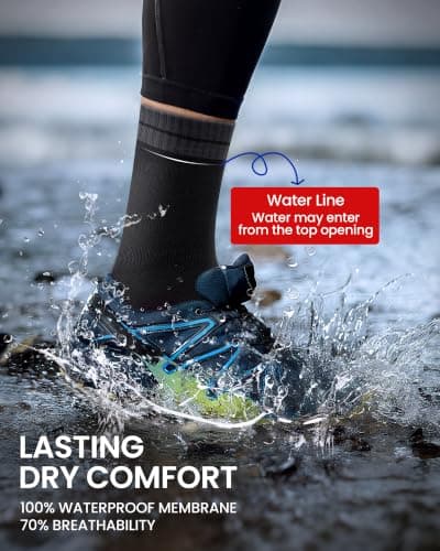 inaWarm Waterproof Hiking Socks for Men, Breathable Crew Length — view 5