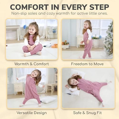Organic Cotton Toddler Sleeping Bag with Legs 1.0 TOG Sleep Sack 1-Pack — view 6