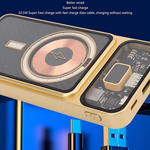 Vomeko 22.5W Fast Charging Power Bank, Wireless Magnetic Power Bank,Carbon Fiber Backplane 15W Wireless Mobile Power Outdoor Camping Power Supply — view 6