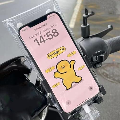Motorcycle Phone Waterproof Bag, Clear Handlebar Cell Phone Case, High Sensitivity Charging Port Phones Cover, Rainproof Cover Compact and Portable, for Biking, Motorbike and Cycling — view 3