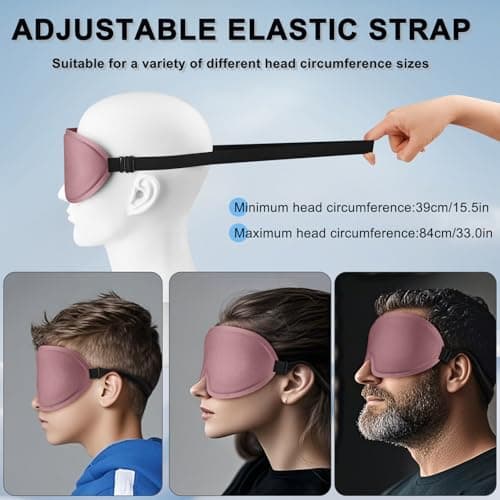 Blackout Sleep Mask for Women Men Zero Eye Pressure Eye Mask, Lycra Fabric 3D Ergonomic Design Eye Movement and Eyelash Friendly, Ultra Comfortable Blindfold for Sleeping Pink — view 6