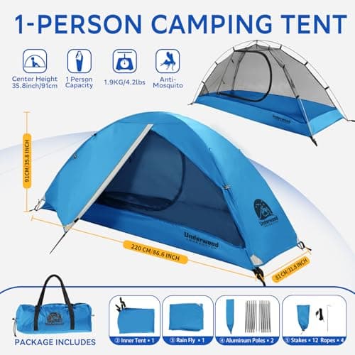 1 Man Lightweight Backpacking Tent, Waterproof Compact 3 Season Dome Tent — view 2