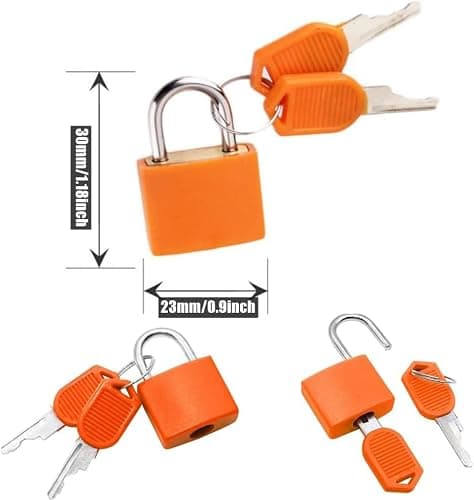 6 Pieces Luggage Locks Suitcase Padlocks Suitcase Locks with Keys Mini Brass Padlock Set for Travel Gym Locker Bags Holiday Cases (Colorful) — view 3