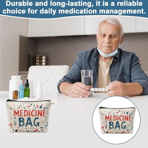 Medicine Bags for Travelling, Mmedication Bag, 2pcs Medication Organizer Pouches for Pills and Medical Supplies, Portable Medicine Storage for Travelers, Nursing Professionals, 7.08 x 8.66 Inches — view 4