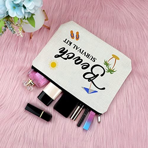 Beach Lover Gift for Women Makeup Bags Beach Themed Gifts for Women Girls Friend Cosmetic Bags Vacation Gift for Sister Bestie Birthday Christmas Graduation Present Travel Cosmetic Pouch — view 5