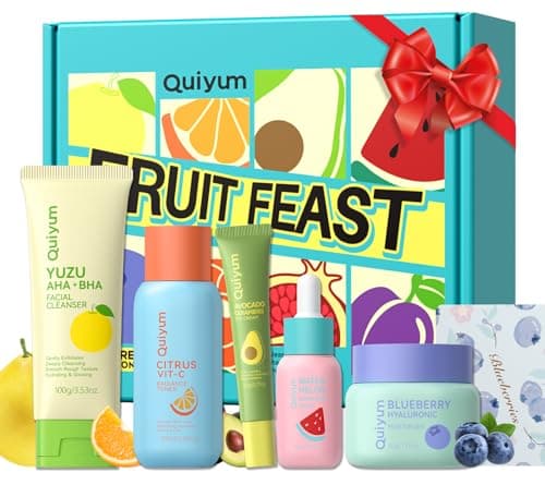 Quiyum Fruit Skincare Set, 5Pcs Face Care Routine Kit for All Skin