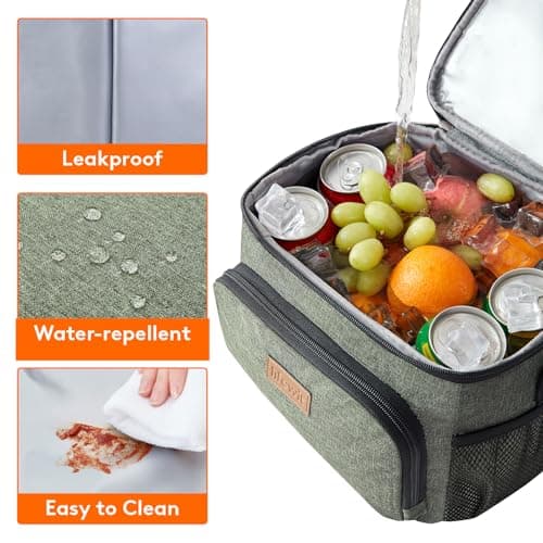 Lifewit 9L Insulated Lunch Bag for Men, Cool Bag for Lunch Box, Dark Green — view 4