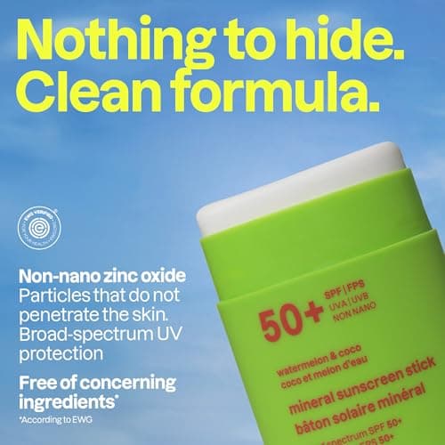 ATTITUDE Kids Mineral Sunscreen Stick SPF 50, Broad Spectrum Zinc Oxide, EWG Verified, Non-Nano, Mess-Free Stick for Face & Body, Lightweight Non-Greasy, Vegan, Watermelon & Coco Scent, 60 grams — view 3