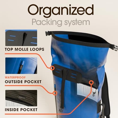 Waterproof Dry Bag 55L - Roll Top Sack for Kayaking Sailing Boating — view 5