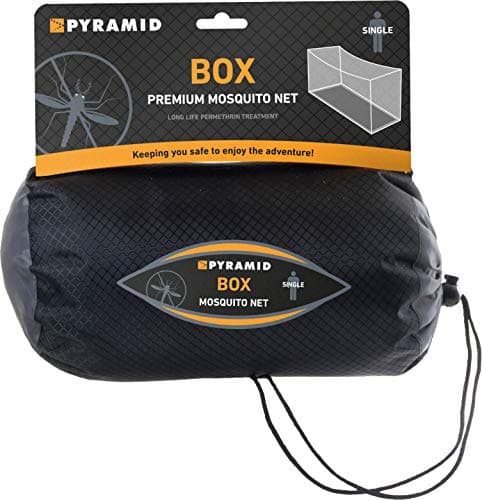 Pyramid Premium Mosquito Net - Single Box Permethrin Treated in White for Single Bed
