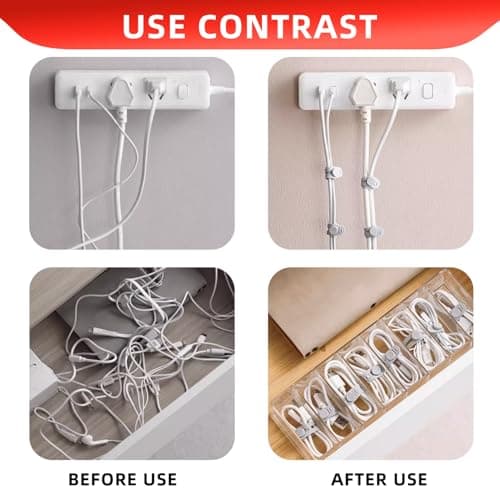 12-Pack Reusable Silicone Cable Organizers - Flexible Ties for Wires, Chargers, and Small Items - Durable Home & Office Storage Solution — view 4