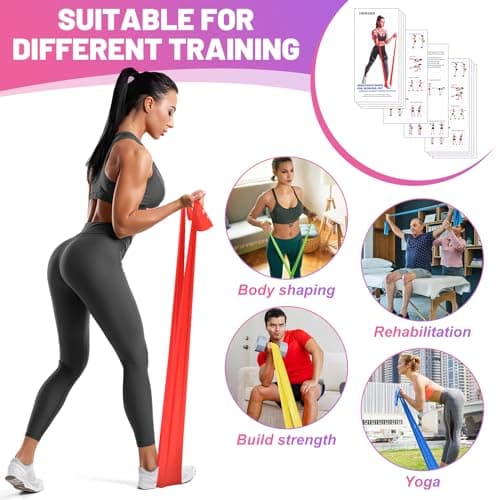 5-Pack Resistance Bands Set, 150 cm Exercise Bands for Yoga Fitness — view 6