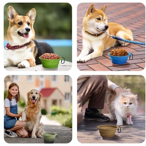 PetBonus 2-Pack Collapsible Dog Bowls, Portable Travel Dog Water Food Bowls — view 6