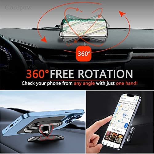 Coolpow Car Phone Holder【2-Pack】,Magnetic Phone Holder for Cars Dashboard — view 6