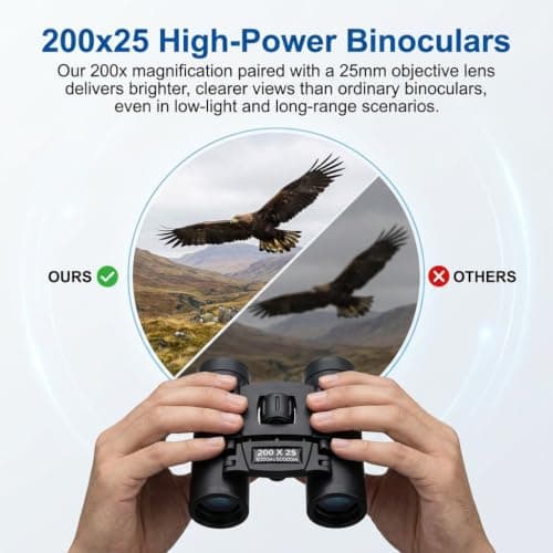 200x25 Compact Binoculars for Adults and Kids Mini Pocket Binoculars — view 3