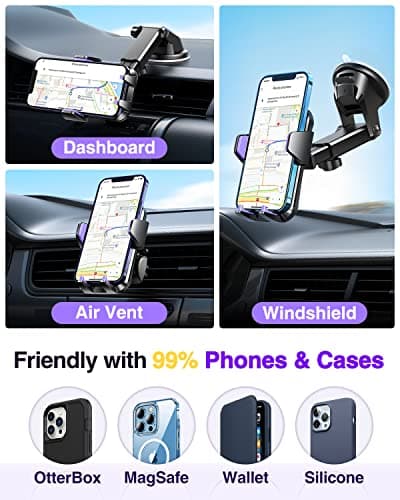 VANMASS Top Car Phone Holder 2026 [85+ lbs Strongest Suction & True Military-Grade] Rotatable Mobile Phone Mount Universal Dashboard Windscreen Vent Desk Automobile for iPhone 17-Pro Max 16 15 Samsung — view 6
