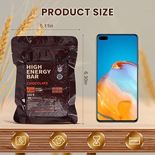 Chocolate Flavour Emergency Ration Biscuits, 12 Pack, 6840 Kcal — view 5