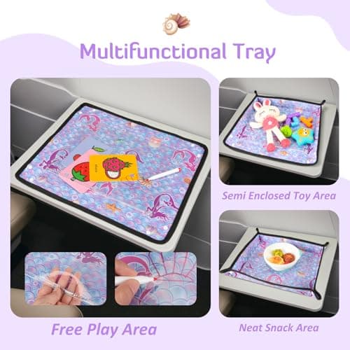 Airplane Tray Table Cover, Kids Travel Tray Table Cover for Car, Purple — view 2
