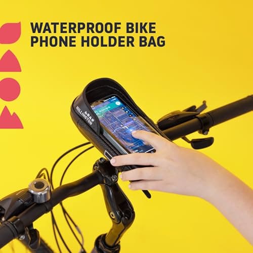 Hillington Bike Phone Holder Waterproof - 360° Rotation Bike Phone Mount Cycle with Clear Front Window, Sun Visor, Pockets - Fits Handlebars up to 45mm - Phone Holder for Bicycle Waterproof — view 2