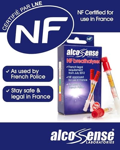 AlcoSense French NF Certified Breathalyzers for France & European Travel - Certified by National Laboratory of France - Breathalyser Twin Pack - NF Approved Alcohol Tester - European Breathalyser Kit — view 2