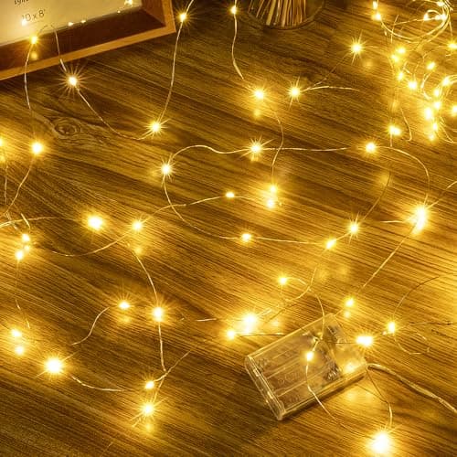 Ollny 5m 50 LED Fairy Lights Battery Operated, Copper Wire Christmas Lights