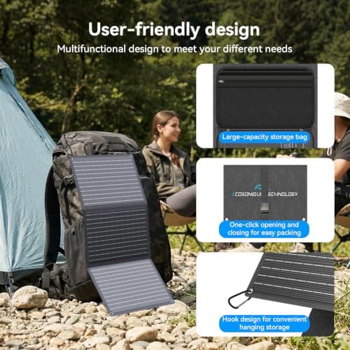 30W Portable Solar Panel with DC 12V, USB-C PD 18W QC3.0 (for UK) — view 5