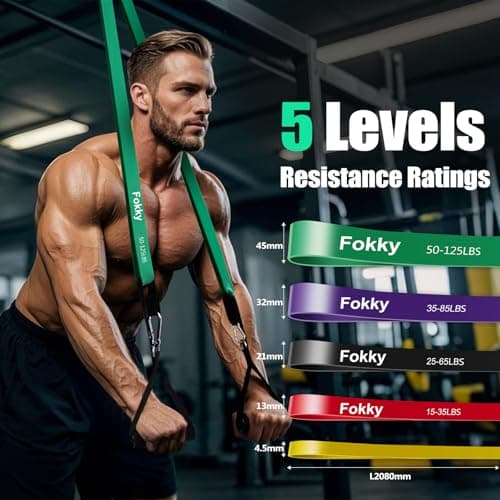 Fokky Resistance Bands Set,5 Levels Exercise band with Door Anchor, Handles — view 2