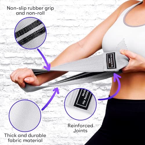 Wide Fabric Resistance Bands for Working Out - 3 Strength Level Non-Slip Exercise Booty Bands for Women & Men - Comes with a Bag and Tape Measure - For Gym, Yoga, Pilates — view 3