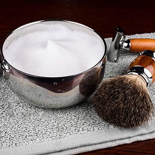 QShave Stainless Steel Shaving Bowl with Lid 4 Inch Diameter Large Deep Size Chrome Plated Shinning Finish Shave Soap Cup Mug — view 6