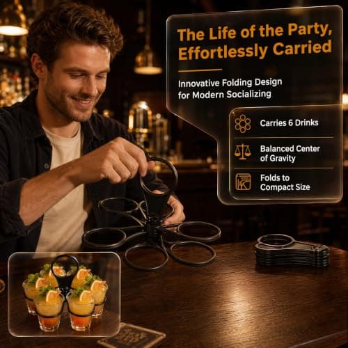 2 Pcs Drinks Carrier, Foldable 6-Cup Drink Holder Black and Grey — view 6