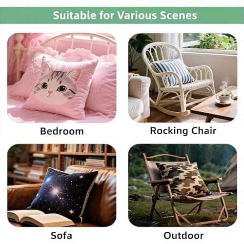 Cushion Covers 45X45 Cm (18X18 Inch) Camping Tent Cotton Linen Decorative Square Pillowcases Throw Pillow Covers With Invisible Zipper For Garden Sofa Bedroom Car Home Decor — view 5