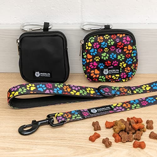 Small Dog Treat Bag, Dog Treat Training Pouch Bag, Pocket Size Travel Dog Walking Bag, Dog Walk Treats Pouch, Dog Treat Pouch, Pet Bag For Lead Treats, Pet Treat Pouch For Training (Pawprint) — view 5