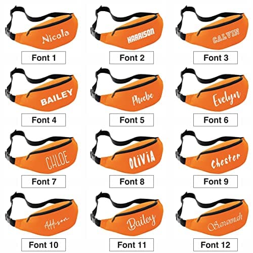 Nametape Express Belt-Bum Bag/Fanny Pack - Stay organised and Stylish on-the-go with This Personalised Money Belt fastival Bag Hip Purse Printed with Name (Orange) — view 2