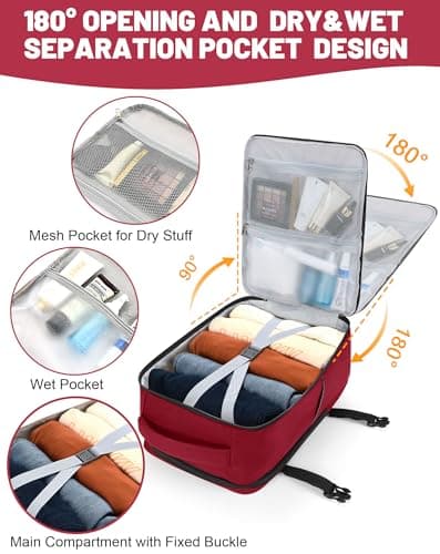 MOCOCITO Ryanair Cabin bags 40x30x20 Travel Backpac Expandable 40x30x20 to 40x30x25, 24L to 30L Carry On Weekend Trips Suitable for Ryanair, Wizz Air, Easyjet, Vueling — view 5