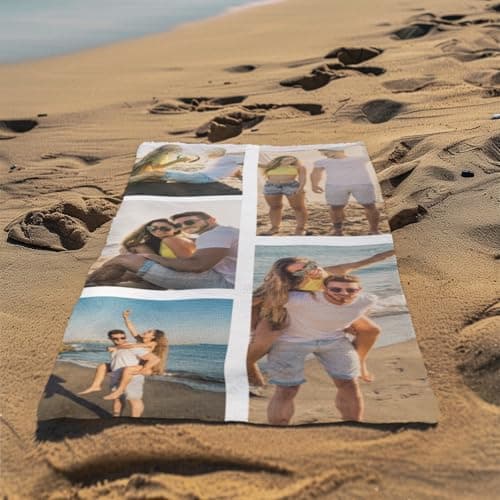 Print Maniacs Personalised Image Towel Custom Photo Beach Towel Microfibre Quick Dry Lightweight Travel Towel Sand Free Holiday Pool Gym Spa — view 5