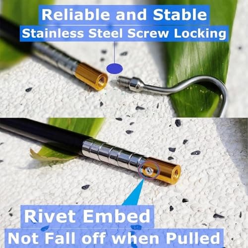 RV Awning Pull Rod - Retractable Metal Pole, Multi Section Locking Opener, Non Slip Rubber Handle Extension Tool | For Tent Shelter Canopy Campervan Truck Trailer Outdoor Accessories — view 4